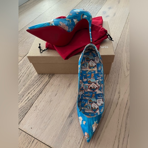 💙 Christian Louboutin Hot Chick 100 Odissey Patent Pumps Heels Greek Myk… - Picture 10 of 11